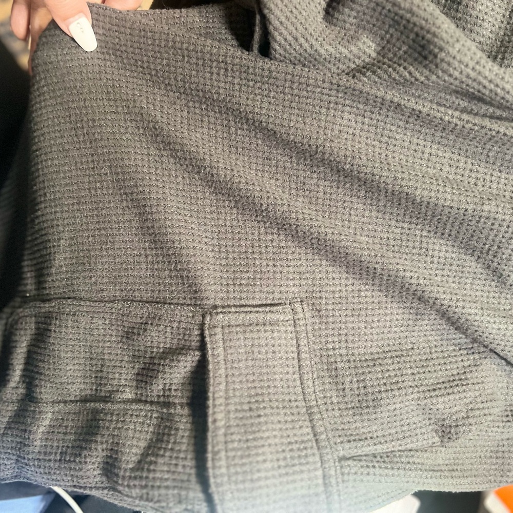 Aerie Dark Gray Waffle Knit Pants - Picture 5 of 5